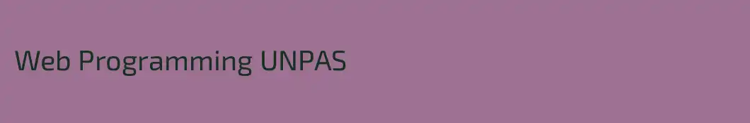 Web Programming UNPAS